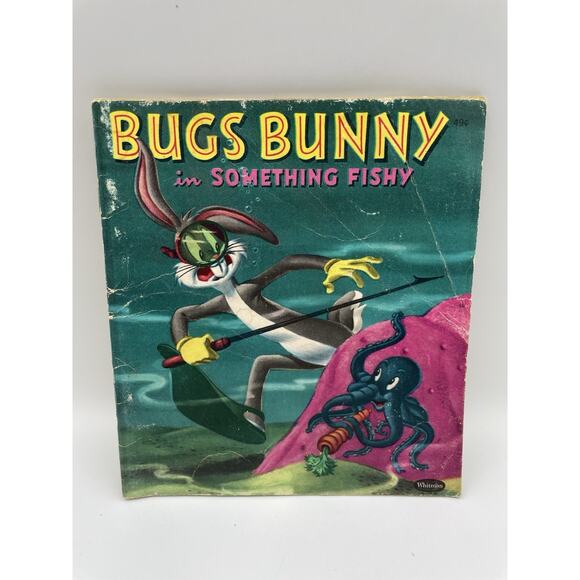 Vintage Whitman Tell A Tale Children’s Book - Bugs Bunny - Something Fishy - Picture 1 of 7